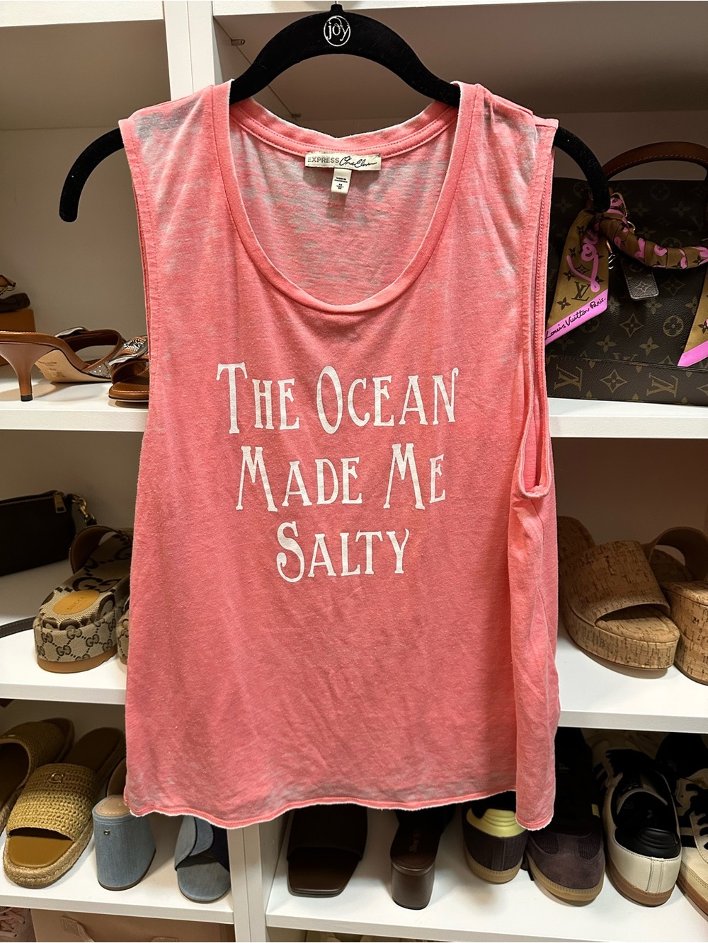 Express supersoft tank in burnout fabric The Ocean Made Me Salty size M